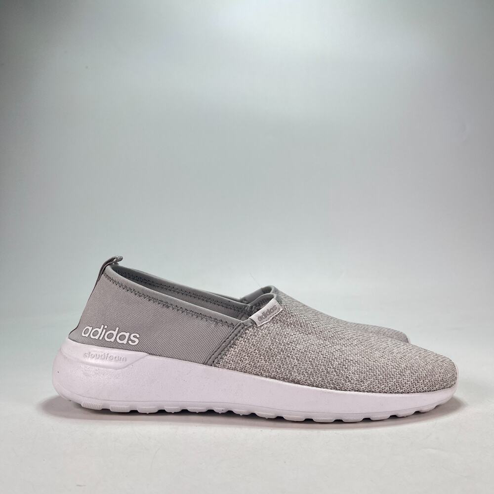 adidas Cloudfoam Lite Racer SO Grey White Slip On Sneakers AW4084 Women's Size 9